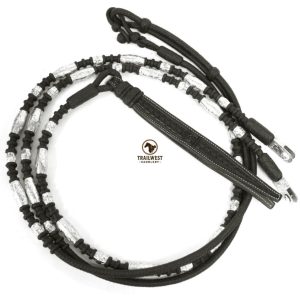 Romal Reins – Sterling Overlay – Black