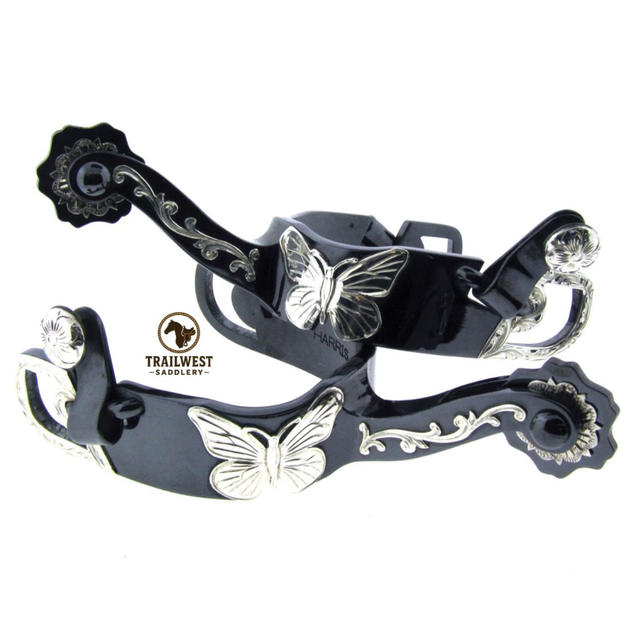 Butterfly Spurs with Silver Scrollwork